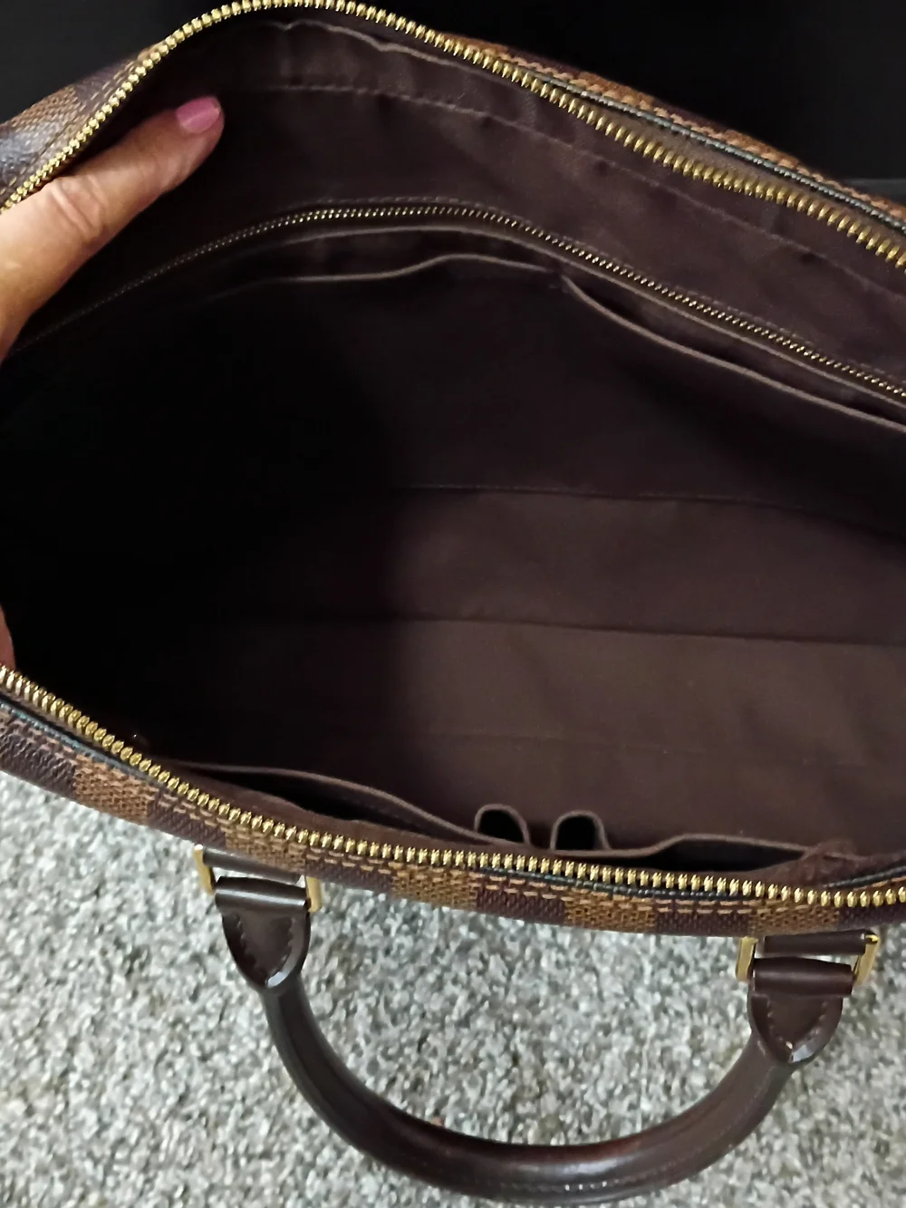 Louis Vuitton Damier Ebene Porte- Documents Voyage Briefcase With Dust Bag